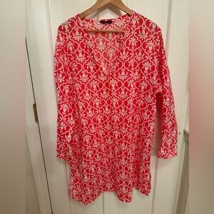 Lands End beach coverup size XL raspberry pink